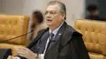 Ministro Falvio Dino, durante sessão do Supremo Tribunal Federal (STF). | Sérgio Lima/Poder360 14.mai.2025