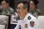 Qingdao (China), 25/06/2025.- A handout photo made available by the Russian Defense Ministry Press Service shows Chinese Defence Minister Dong Jun during his meeting with Russian Defence Minister Andrei Belousov in Qingdao, China, 25 June 2025. (Rusia) EFE/EPA/RUSSIAN DEFENSE MINISTRY PRESS SERVICE / HANDOUT HANDOUT EDITORIAL USE ONLY/NO SALES
