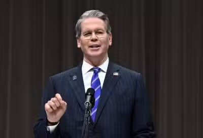OSAKA (Japan), 19/07/2025.- US Treasury Secretary Scott Bessent delivers a speech during the official ceremony of the USA National Day at the Osaka World Expo 2025, in Osaka, Japan, 19 July 2025. The US Treasury Secretary is visiting Japan as both countries are working to reach a deal in the ongoing US-Japan tariff negotiations. (Japón) EFE/EPA/SOICHIRO KORIYAMA