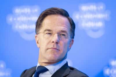Davos (Switzerland Schweiz Suisse), 23/01/2025.- NATO Secretary General Mark Rutte speaks during a panel session during the 55th annual meeting of the World Economic Forum (WEF), in Davos, Switzerland, 23 January 2025. (Suiza) EFE/EPA/MICHAEL BUHOLZER