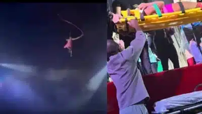 Artista de circo cai durante apresentação no RJ