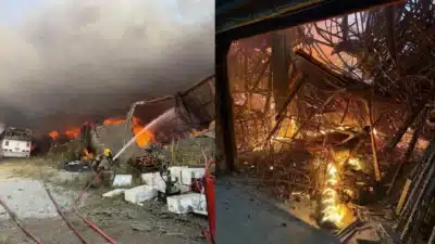 Incêndio destrói unidade industrial de produtos para o Natal na região metropolitana de Belo Horizonte; assista ao vídeo Incêndio destrói unidade industrial de produtos para o Natal na região metropolitana de Belo Horizonte; assista ao vídeo