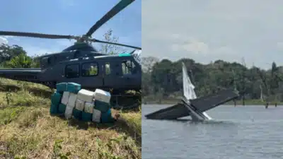Em um avião que caiu em uma represa no Amazonas, foram apreendidos mais de 500 quilos de substâncias ilícitas Em um avião que caiu em uma represa no Amazonas, foram apreendidos mais de 500 quilos de substâncias ilícitas